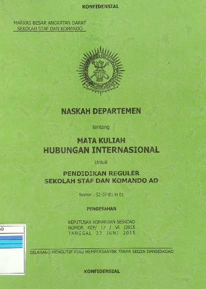 Naskah Departemen Mata Kuliah Hubungan Internasional_Kep / 13 / Iv / 2016